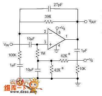 单电源、低压、低功耗运算放大器电路图