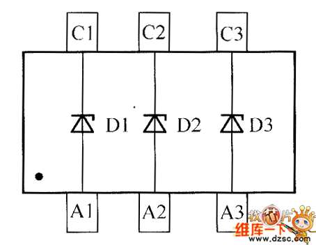晶体二极管DDZX22DTS、DDZX24CTS、DDZX43TS内部电路图