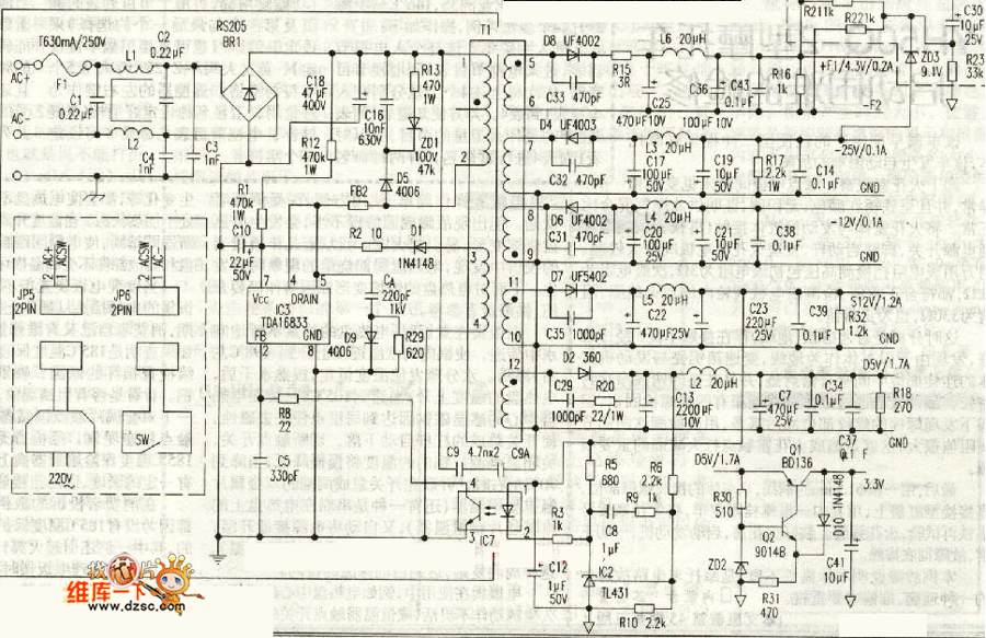 ALP-803KDVD开关电源电路图