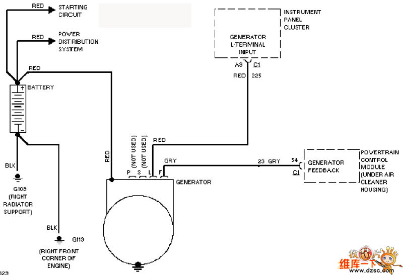 凯帝拉克充电系统电路图