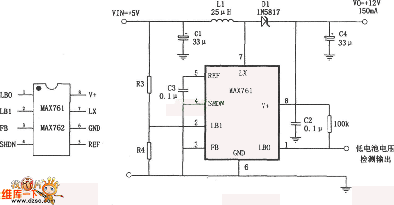 +5V-+12V升压电源电路图