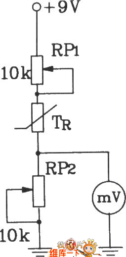 T-121温度传感器构成电子温度表电路图