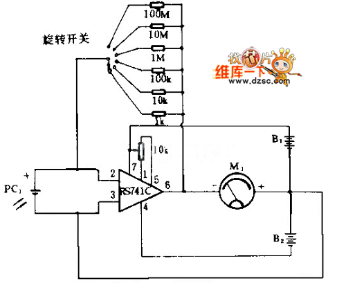 741运放器为I/V转换器电路图