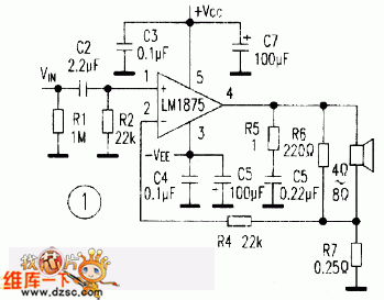 lm1875应用实验和电流反馈btl电路设计电路图