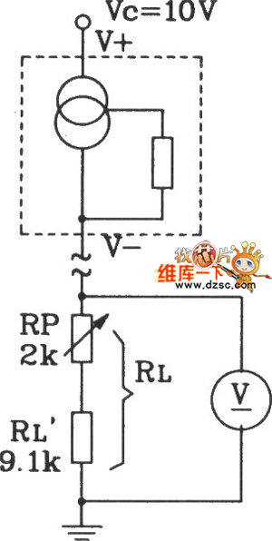 SL134集成温度传感器构成简易温度计电路图