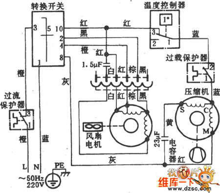 宝花牌KC-14窗式空调器电路图