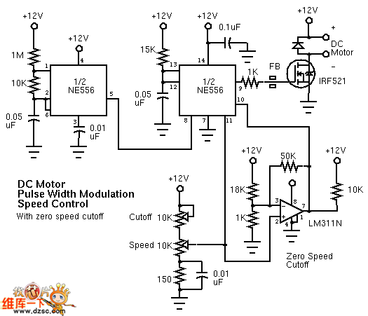 dc直流电机pwm调速电路原理图电路图