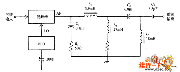 用于直接变频接收器的双工滤波器电路图