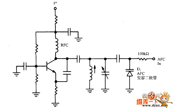 本机振荡器中的AFC变容二极管电路图