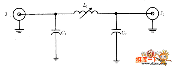 三个元件的Ⅱ型低通滤波器电路图