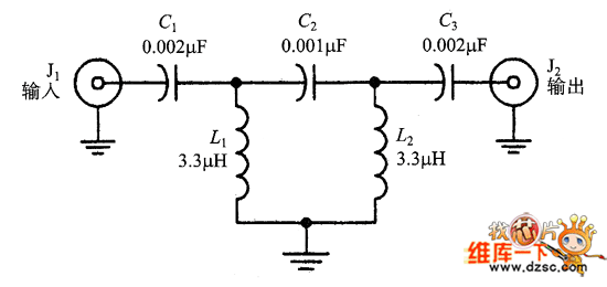 AM BCB（500～2000kHz）带通滤波器电路图