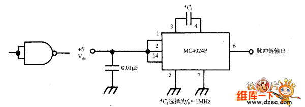 MC4024P简单地构造一个信号发生器电路图