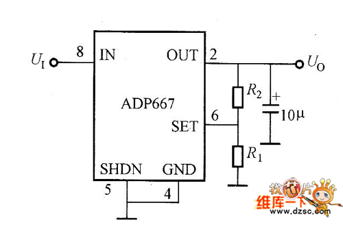 ADP667输出电压可调电路图