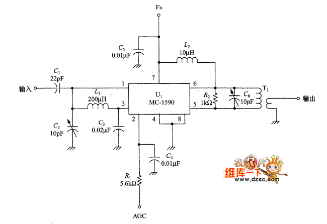 MC-1590 IF放大器电路图