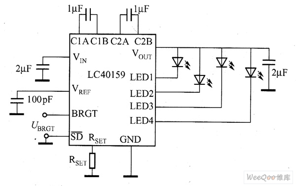 LC40159驱动白光LED电路图