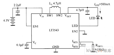 LT3543驱动白光LED电路图