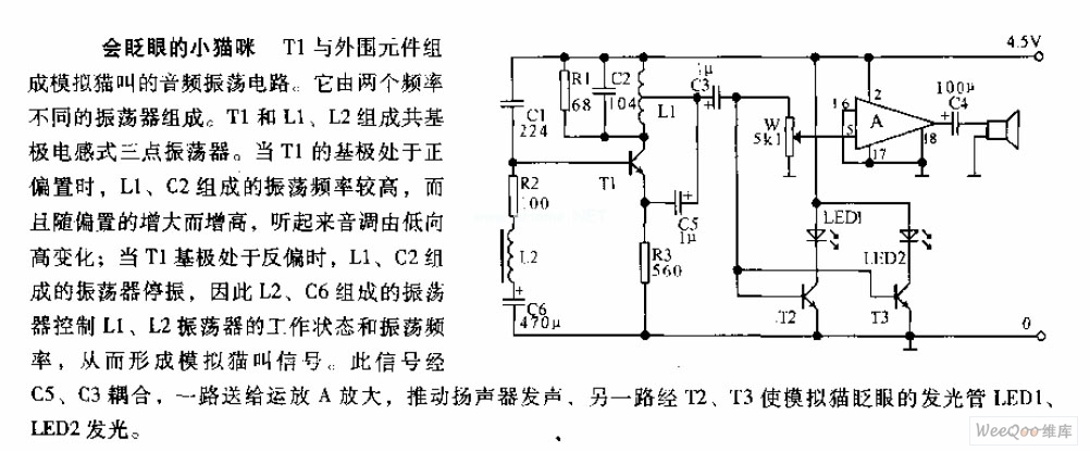 会眨眼的小猫咪电路图