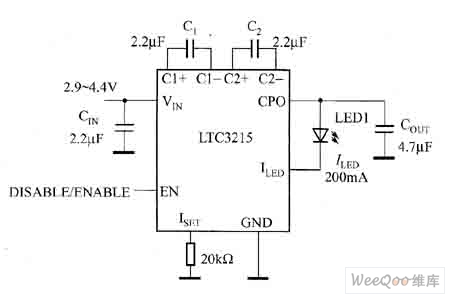 可构成高电流白光LED驱动器电路图