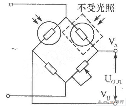 光敏电阻可组成桥式光电检测器电路图