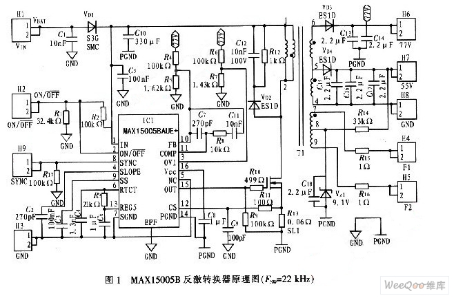 真空管荧光显示器(VFD)供电电源电路图