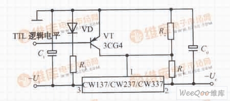 基于CW137/CW237/CW337构成的由TTL逻辑电平控制输出的集成稳压电源电路