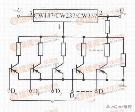 基于CW137/CW237/CW337构成的由数字控制的集成稳压电源电路