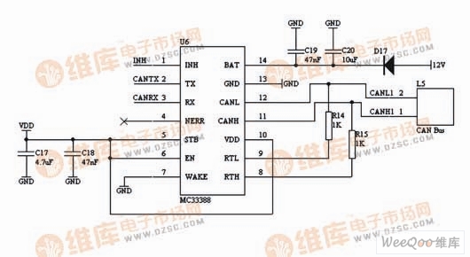 基于MC33388的接口电路图