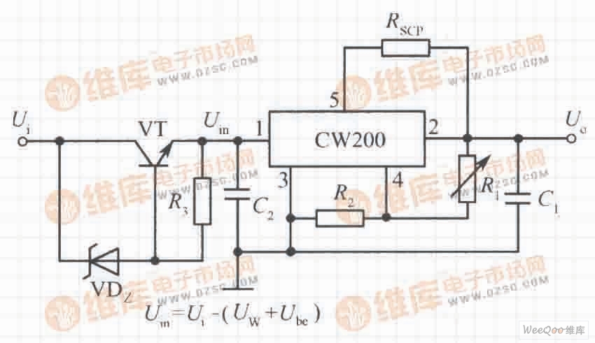 高输入电压集成稳压电源电路之三(CW200)