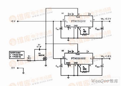 SANGMEI WD50-200W电源模块的自动电压跟踪功能典型应用电路图