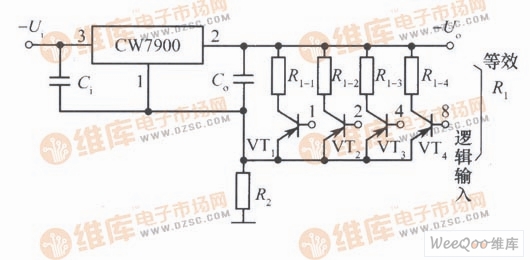 由CW7900构成的数字控制集成稳压电源电路图