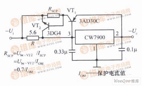 由CW7900、F007构成的可调输出集成稳压电源电路之一