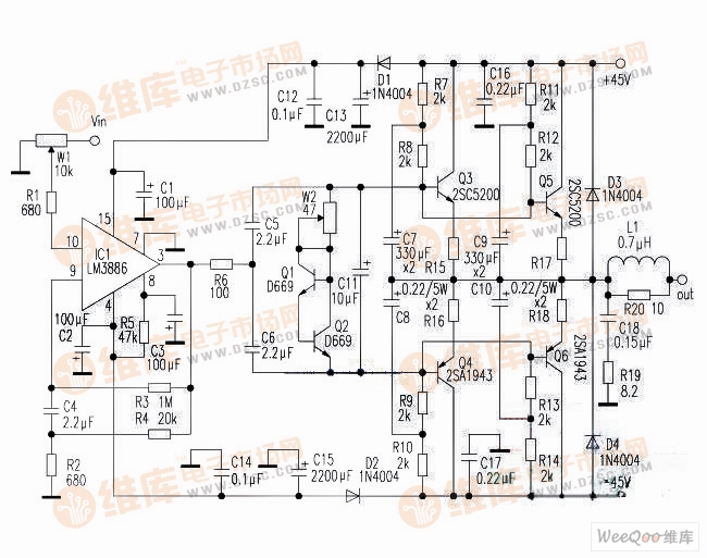 LM3886功放电路