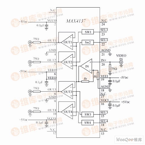 MAX4137的内部结构图