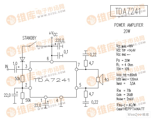 TDA7241 音响IC电路图