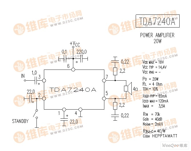 TDA7240A 音响IC电路图