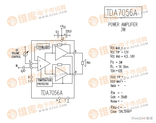 TDA7056A 音响IC电路图