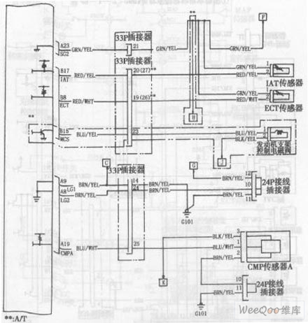 雅阁轿车2003年款车型发动机电路图三