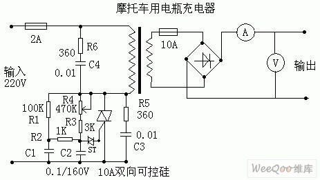 6V到24V摩托车电瓶充电器电路图