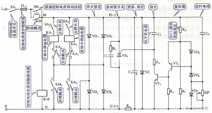 双向晶闸管电动机控制电路图二