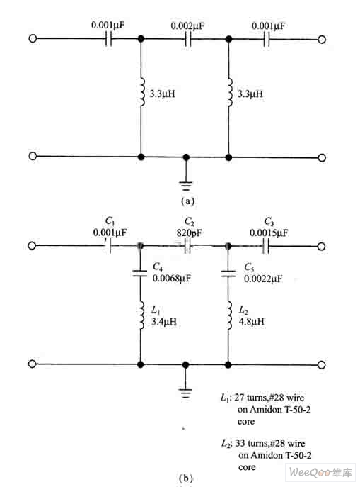 两种用于AM广播干扰的滤波器电路图