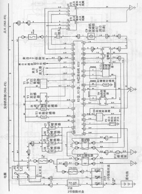 丰田考斯特客车发动机电路图