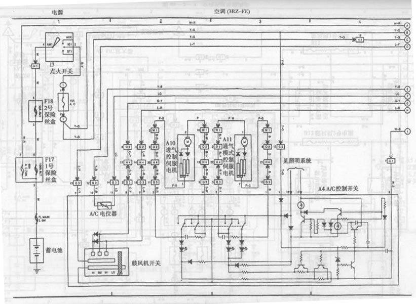 丰田考斯特客车空调系统电路图二