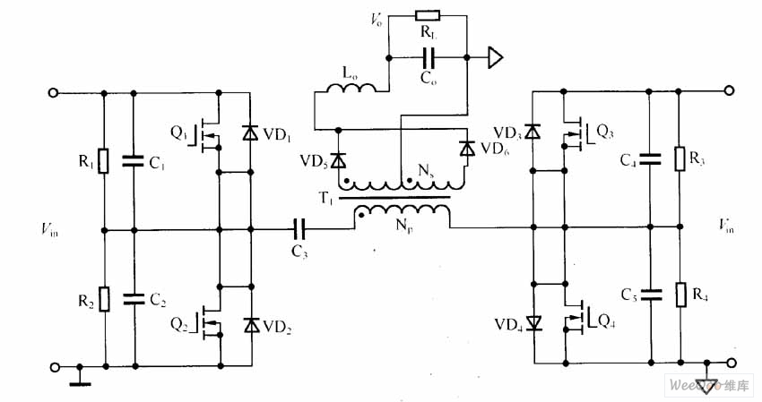 全桥DC／DC变换器的电路图