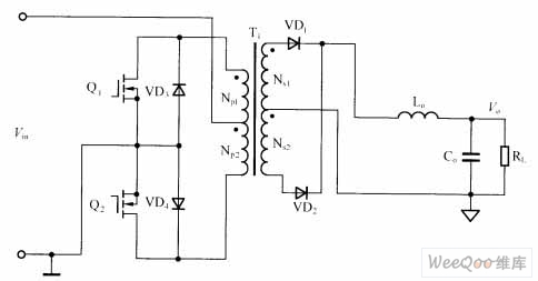 推挽式DC／DC变换器的电路图