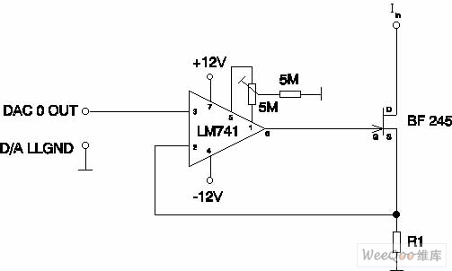 uA741组成的数字/模拟(A/D)转换器输出接口电路图