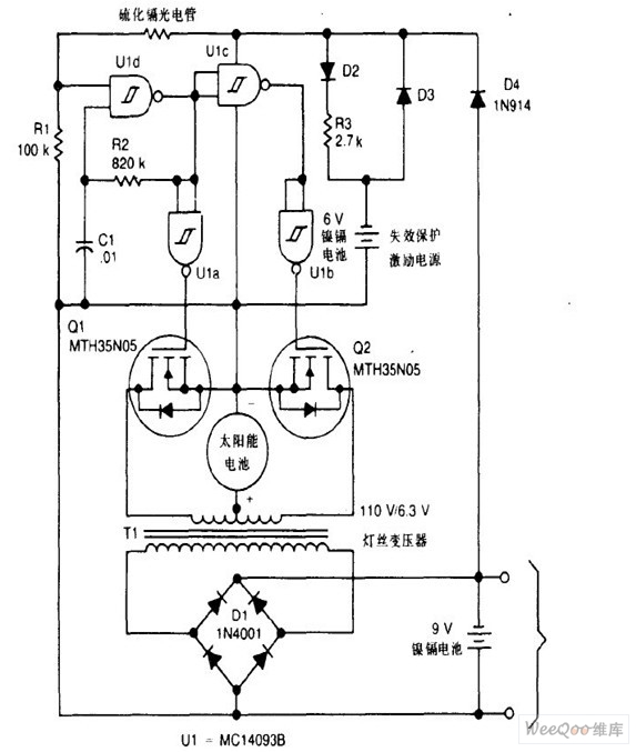 太阳能电池供电的电池充电器