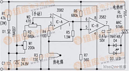 自制恒温电烙铁电路图
