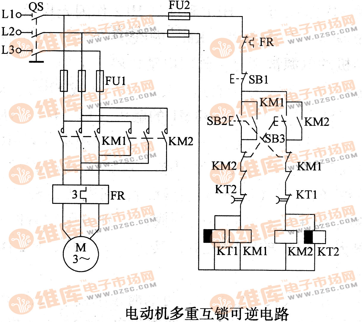 电动机多重互锁可逆电路