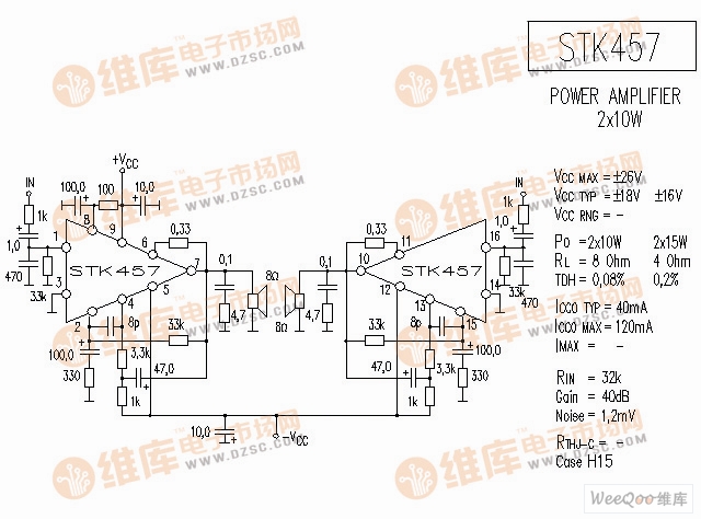 SKT457 音响IC电路图