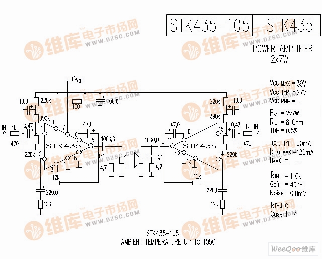 STK435-105 音响IC电路图
